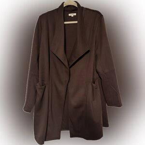 Max studio draped collar scuba jacket XL